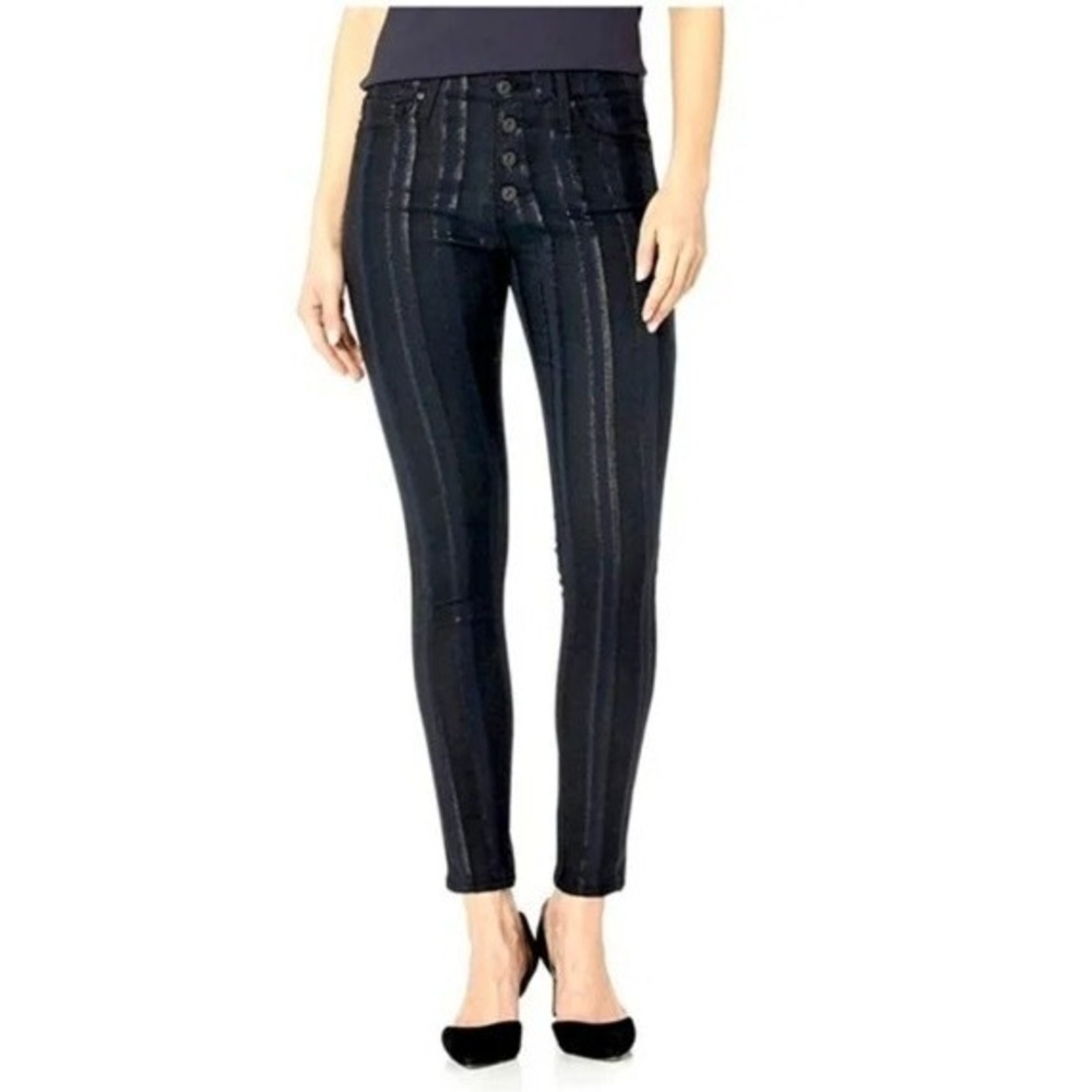 AG Jeans Womens 30x28 Farrah Skinny Ankle Button Front Edgy Elevated Casual